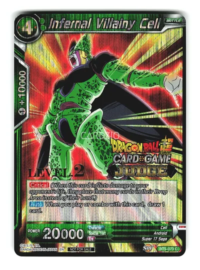 Infernal Villainy Cell BT5-073 C Level 2 Judge Foil - Dragon Ball Super Card