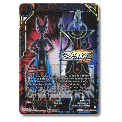 Beerus & Whis, Universe 7 Destroyer & Angel DB2-174 DAR Stamped - DBS Card Game